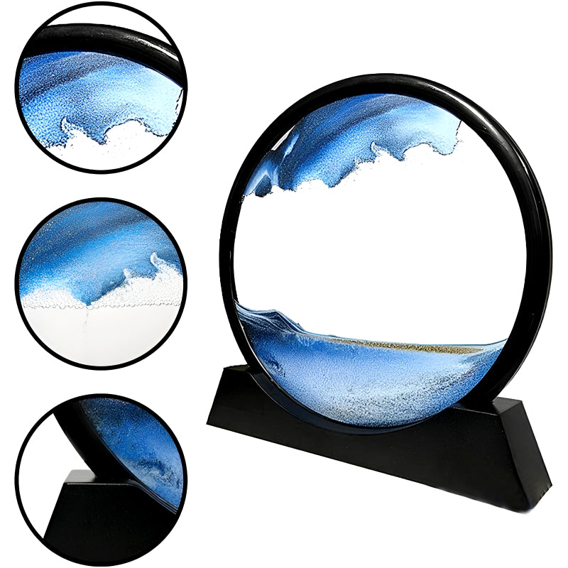 Dynamic 3D Sandscape Glass Art Fascinating Flowing Sand Frame for Elegant Home Decor