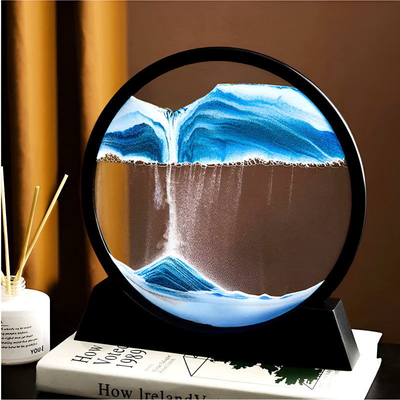 Dynamic 3D Sandscape Glass Art Fascinating Flowing Sand Frame for Elegant Home Decor