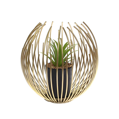 Artisan Crafted High-Quality Metal Alloy Sphere Planter For Elegant Room Decor