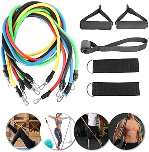 High Quality Portable Resistance Bands With Handles, Resistance Tubes & Workout Bands Exercise Band Elastic Pull Rope 11 Pcs Set