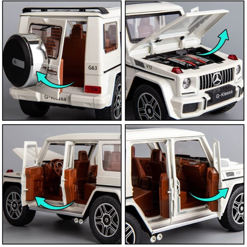 1:24 Exquisite Model Mercedes Benz G63 AMG Zinc Alloy Pull Back Car With Dynamic Music And Light