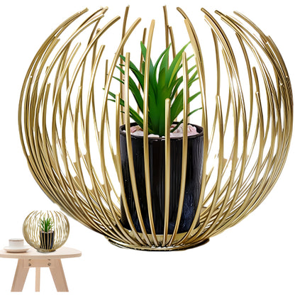 Artisan Crafted High-Quality Metal Alloy Sphere Planter For Elegant Room Decor