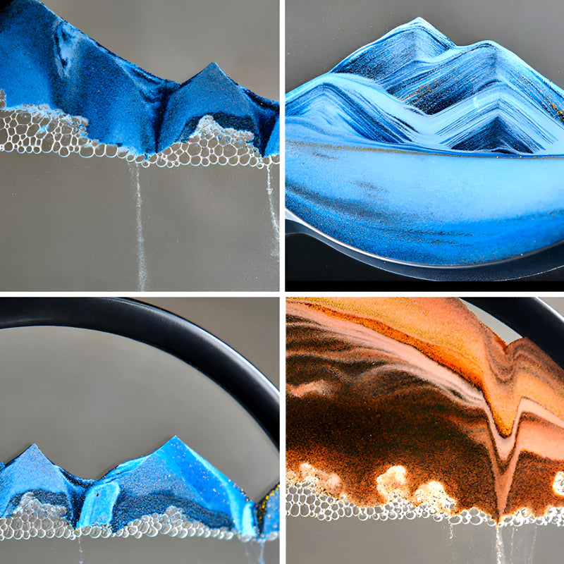 Dynamic 3D Sandscape Glass Art Fascinating Flowing Sand Frame for Elegant Home Decor