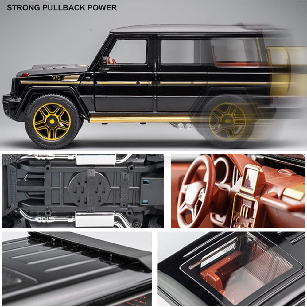 1:24 Exquisite Model Mercedes Benz G63 AMG Zinc Alloy Pull Back Car With Dynamic Music And Light