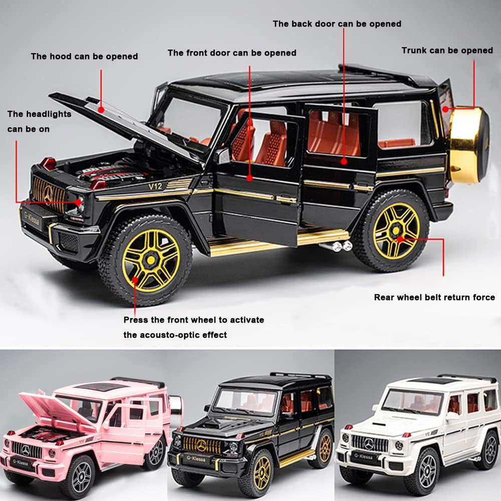 1:24 Exquisite Model Mercedes Benz G63 AMG Zinc Alloy Pull Back Car With Dynamic Music And Light