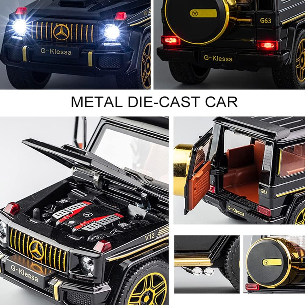 1:24 Exquisite Model Mercedes Benz G63 AMG Zinc Alloy Pull Back Car With Dynamic Music And Light