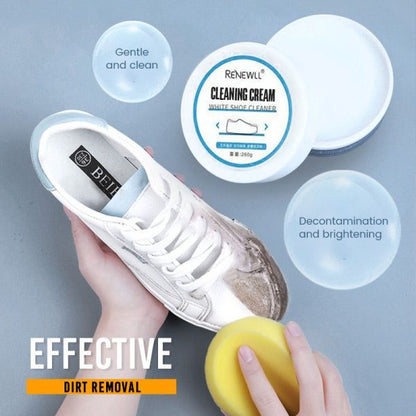 Shoes Cleaning Cream Stains Remover Shoes Whitening All-purpose Cleansing Cream With Wipe Sponge For Shoes Sneakers – 150g