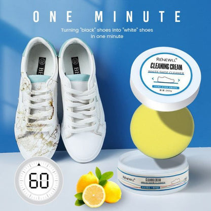 Shoes Cleaning Cream Stains Remover Shoes Whitening All-purpose Cleansing Cream With Wipe Sponge For Shoes Sneakers – 150g