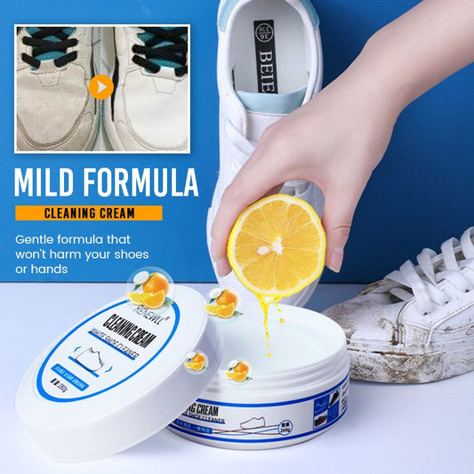 Shoes Cleaning Cream Stains Remover Shoes Whitening All-purpose Cleansing Cream With Wipe Sponge For Shoes Sneakers – 150g