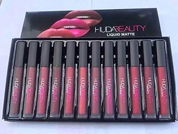 Pack Of 12 Multicolor Lip Gloss Huda Beauty For Girls And Women