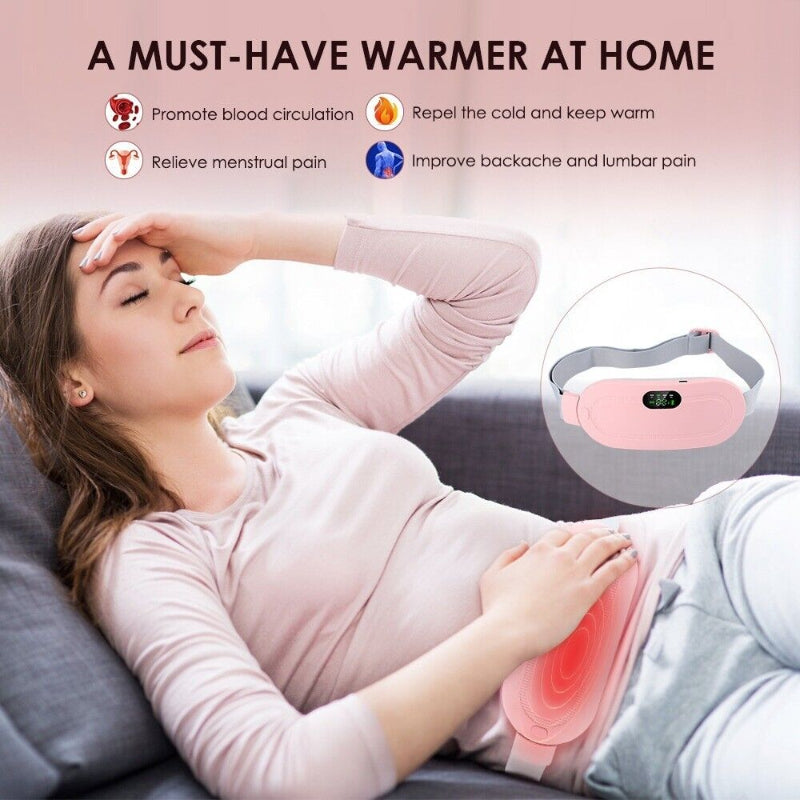 Smart Menstrual Heating Pad With Digital Display Vibrating Relief And Warm Palace Belt For Waist Pain And Cramps