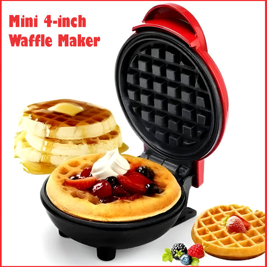 Compact 4-Inch Non-Stick 350-Watt Electric Mini Waffle Maker Machine